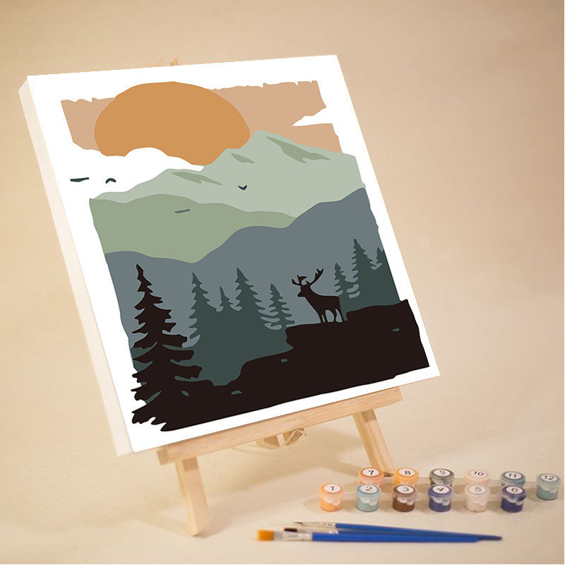 Jual Paint By Number 20x20 Nature Series DIY Painting Kit Canvas Paint