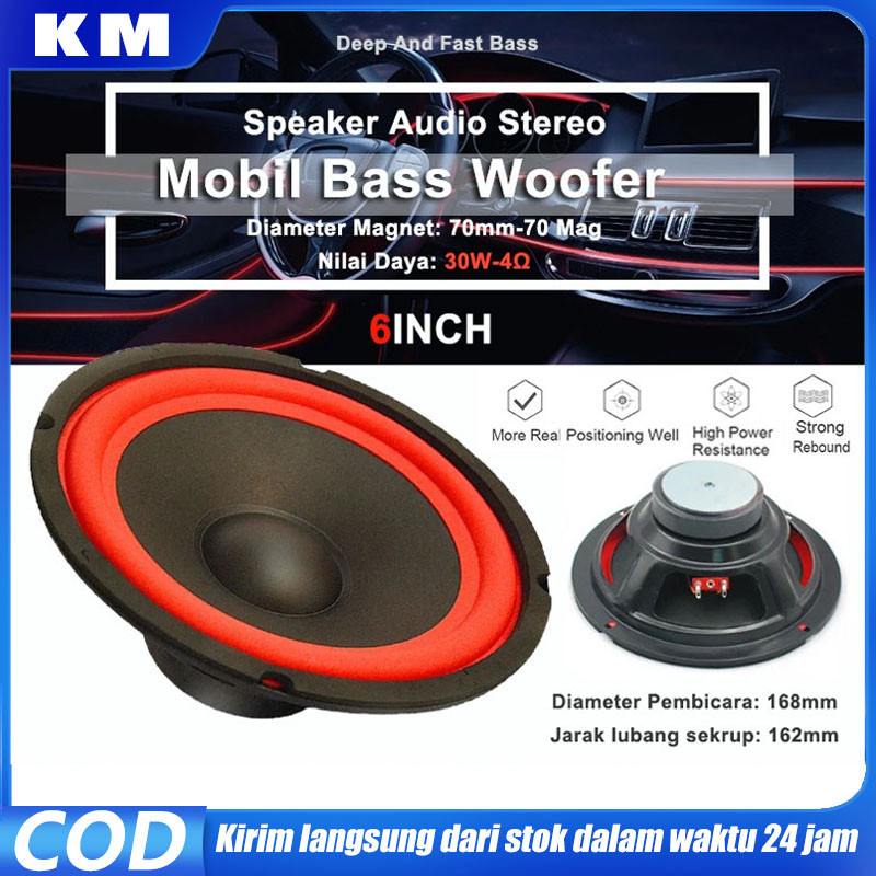 Jual Ready stok 6Inch/8Inch/10Inch 4ohm 30W Mobli Speaker Woofer