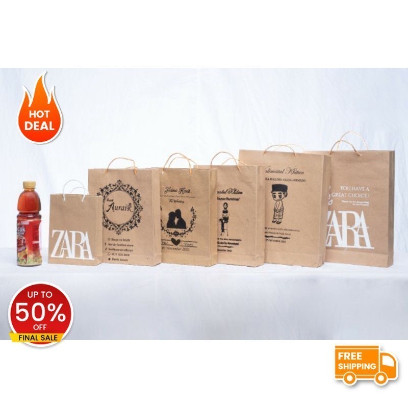 Jual Paper Bag Custom Sablon Paperbag Sablon Paper Bag Pernikahan Shopee Indonesia