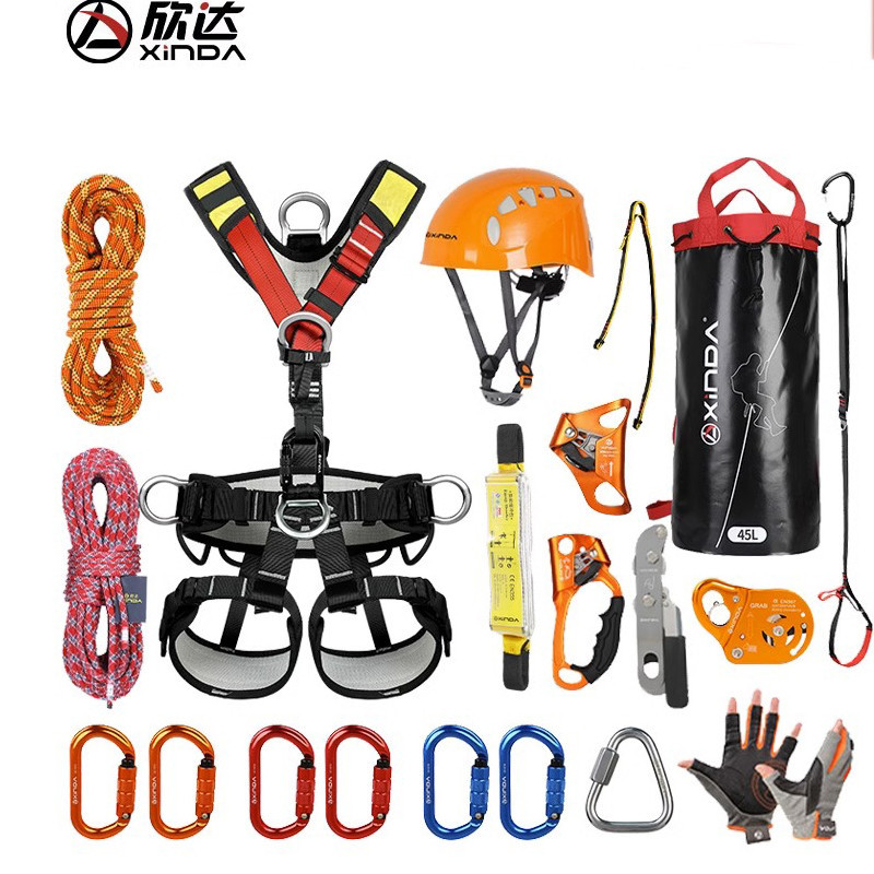 Jual XINDA Double Rope Kit SRT Kit Full Body Safety Harness for Working ...