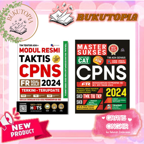 Jual Buku Modul Resmi Taktis CPNS FR Soal Asli 2024//Buku Master Sukses ...