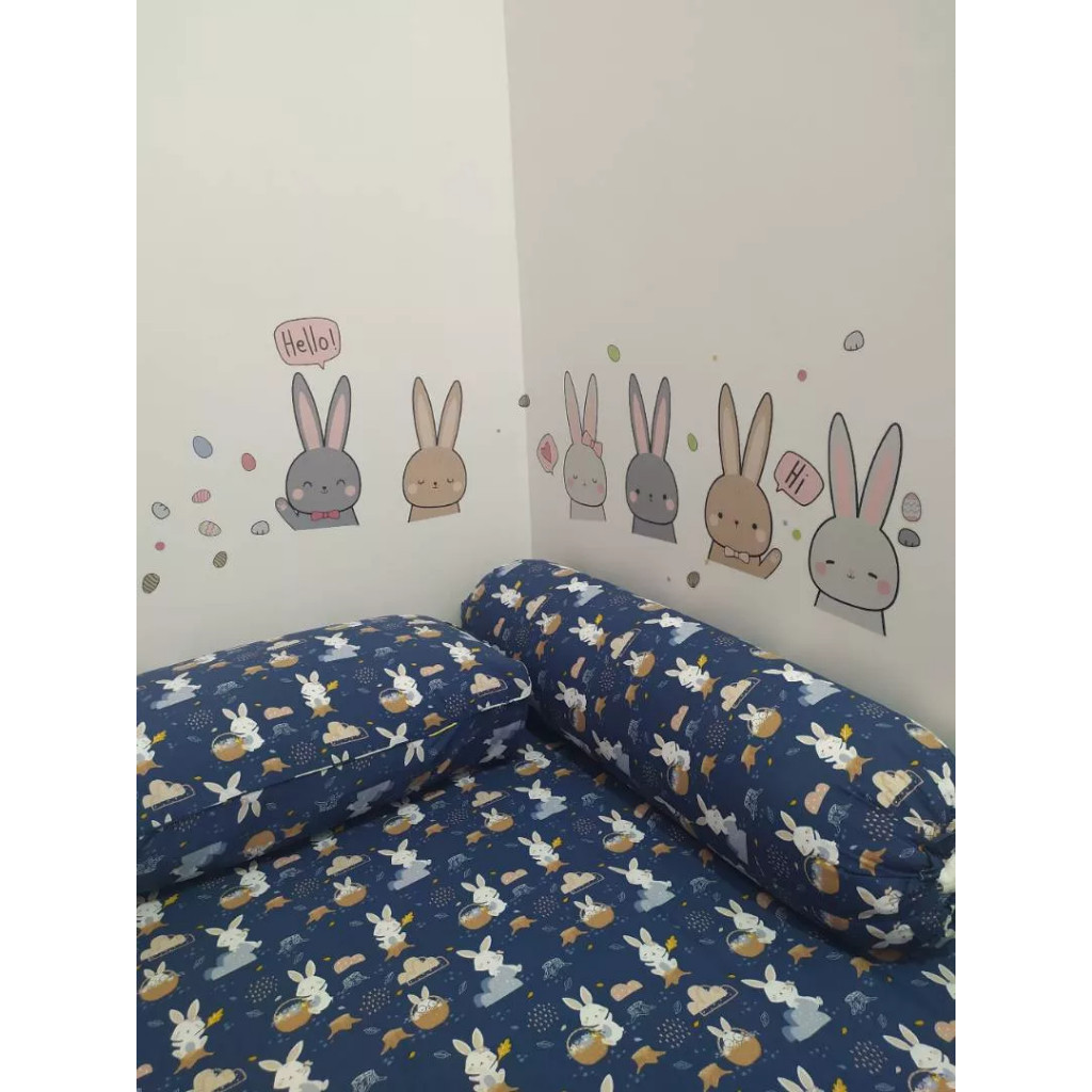 Jual Stiker Dinding Kamar Tidur Anak Premium Kelinci Lucu Rabbit Bunny ...