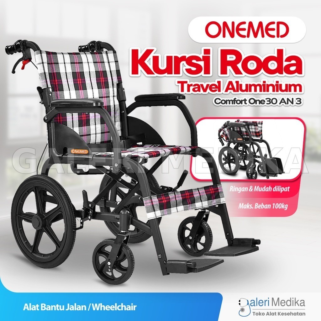 Jual Kursi Roda Travel Onemed Comfort One An Aluminium Wheelchair Praktis Mudah Dilipat