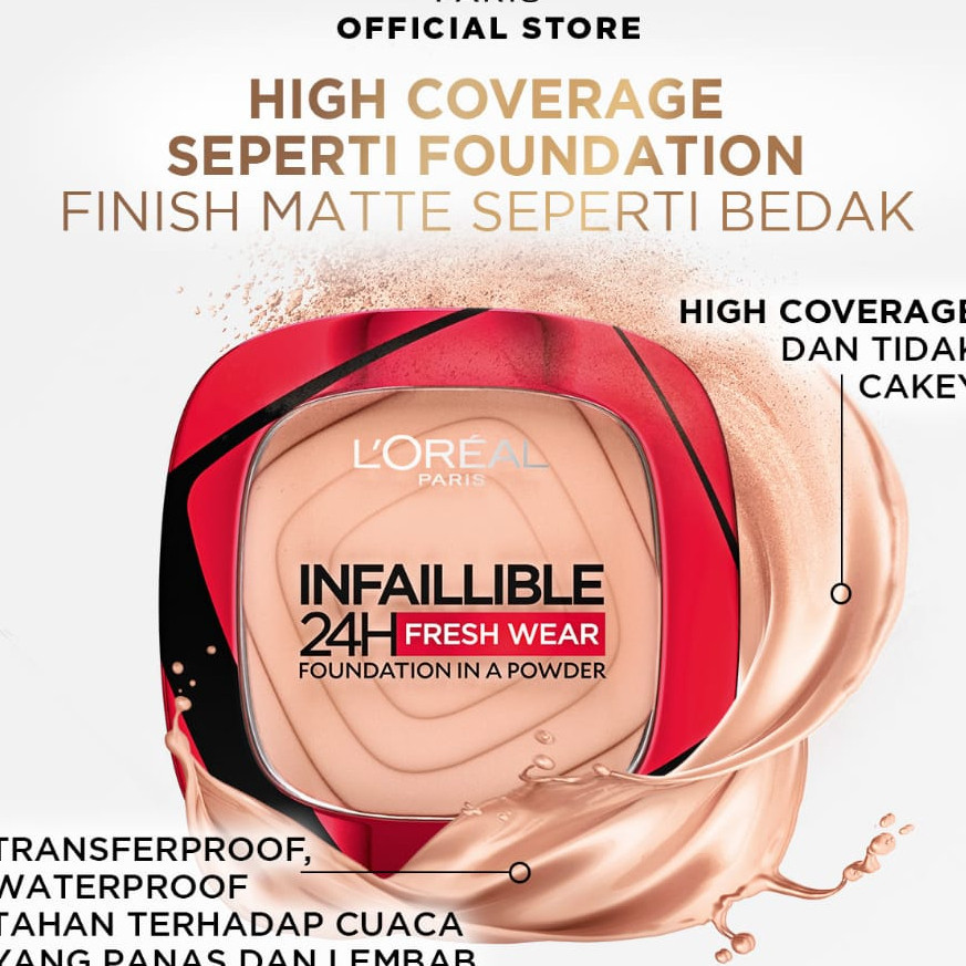 Jual LOREAL Paris Powder Foundation Infallible 24H Fresh Wear Bedak