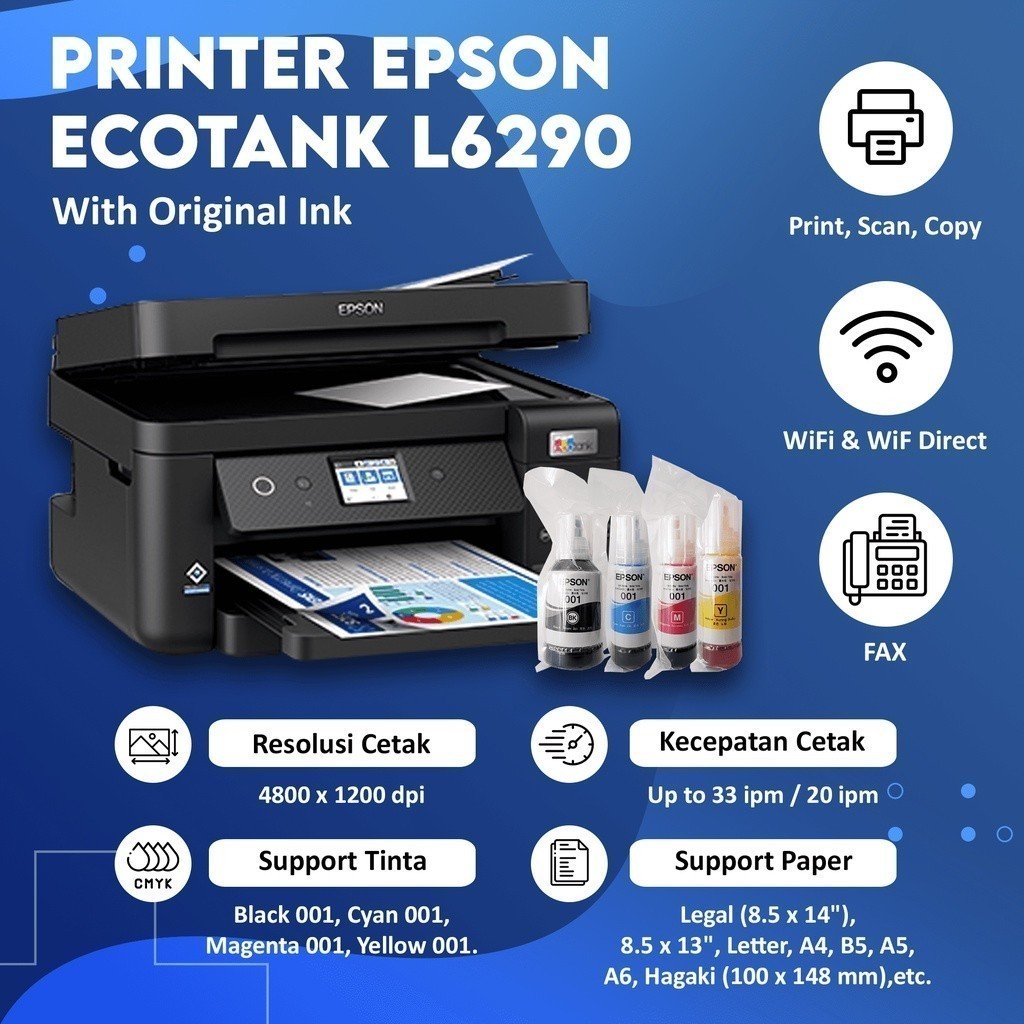 Jual Epson L6260 L6290 Ecotank Printer New Duplex Adf All In One Print Scan Copy Ink Tank 1629