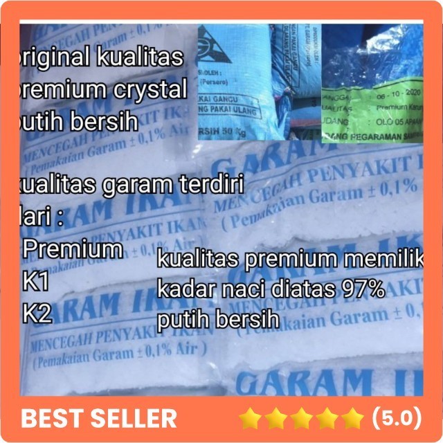 Jual garam ikan / premium / garam kristal / garam kasar / garem ikan ...