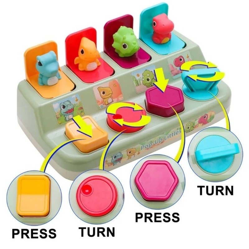 Jual [station] Kotak Edukasi Teka Teki Bentuk Dino Warna - Box Pop Up ...