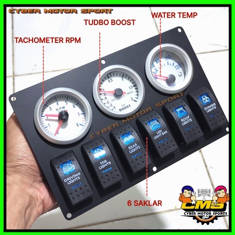 Jual Dashboard gauge Tachometer RPM diesel bensin turbo boost water ...