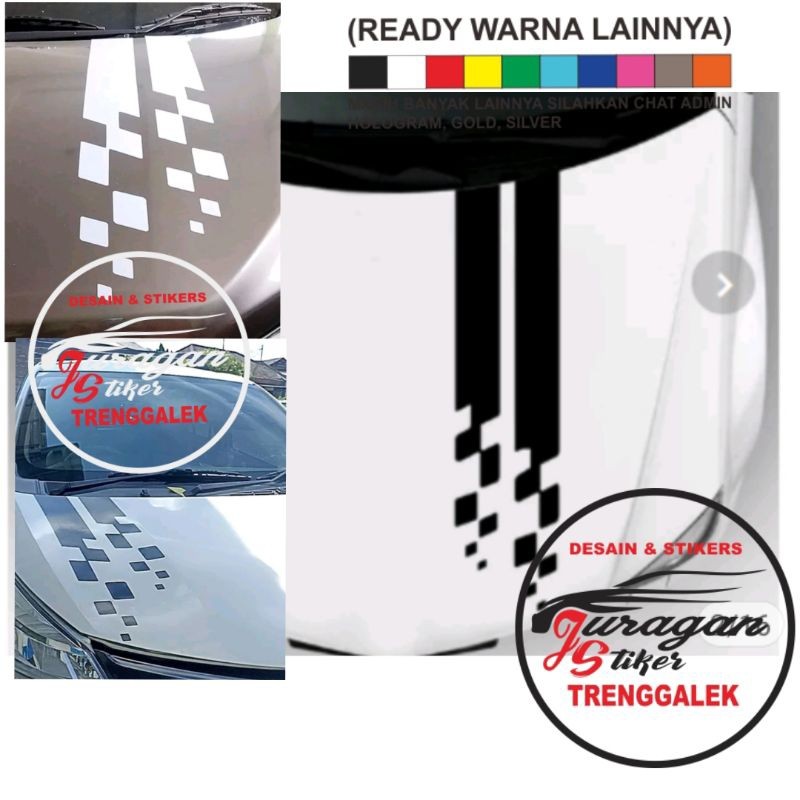 Jual Jual stiker mobil kap 2 baris model bendera racing cocok buat ...