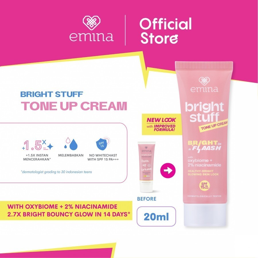 Jual Emina Bright Stuff Tone Up Cream 20 ml Pelembab Wajah