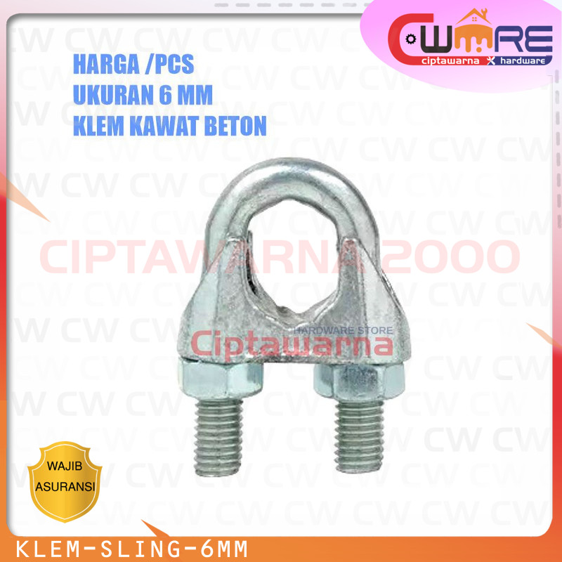 Jual Klem Beton Clamp Tali Kawat Baja Kabel Seling Sling Mm Inch