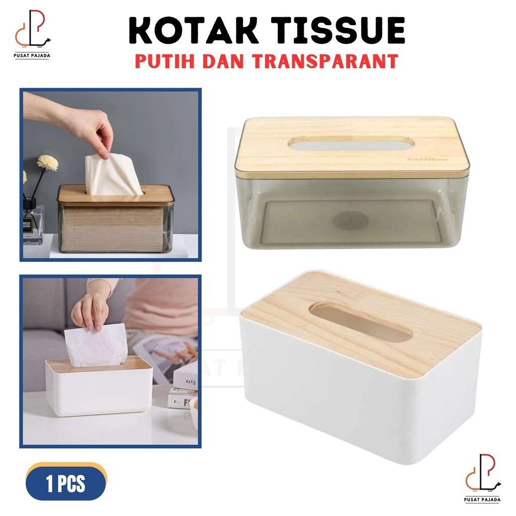 Jual Kotak Box Wadah Tissue Tisu Transparan Transparant Bening Putih ...