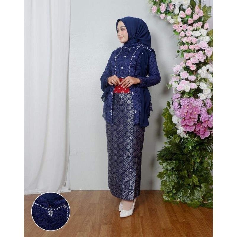 Jual kebaya payet mutiara selendang rok songket /kebaya kurubaru ...