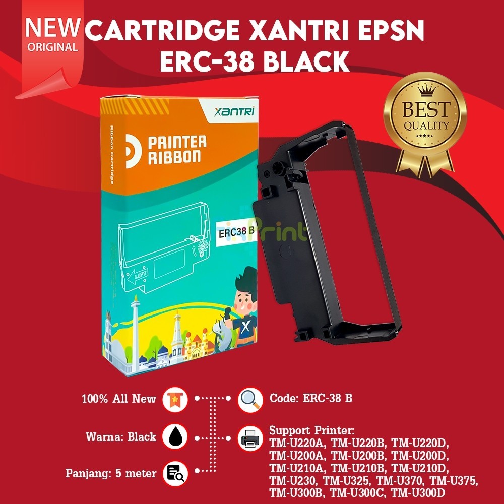 Jual Ribbon Cartridge ERC 38 ERC-38 ERC38 Black Pita Printer Epson TM ...