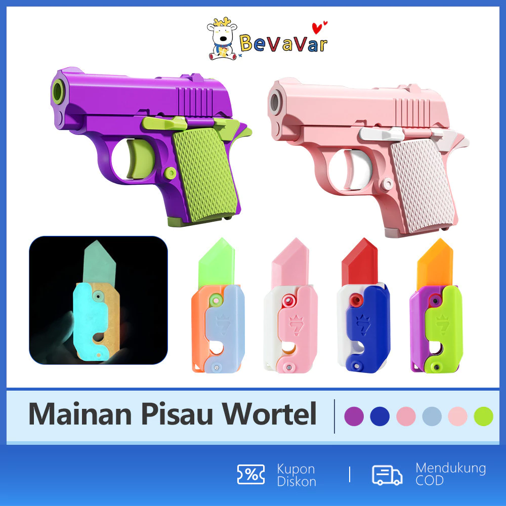 Bevavar mainan fidget toys pisau gravity carrot knife toy 3d printing glow