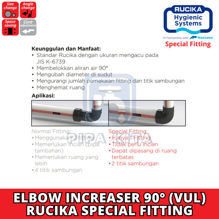 Jual Elbow Increaser 90 3 x 2 inch RUCIKA VUL Knee Overloop Vlok ...