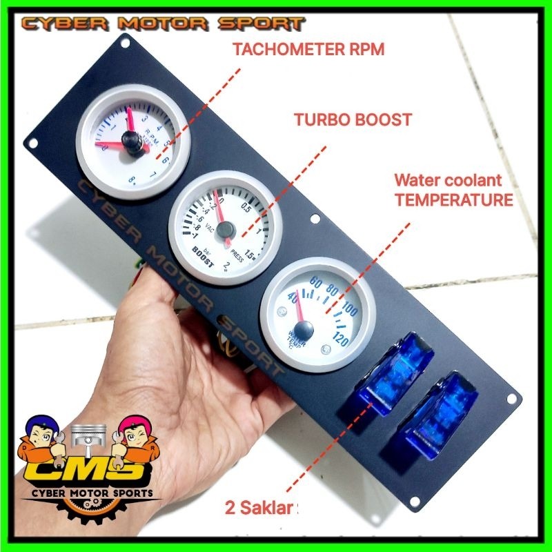 Jual Dashboard Gauge panel add on mobil diesel bensin 12v 2 saklar LED ...