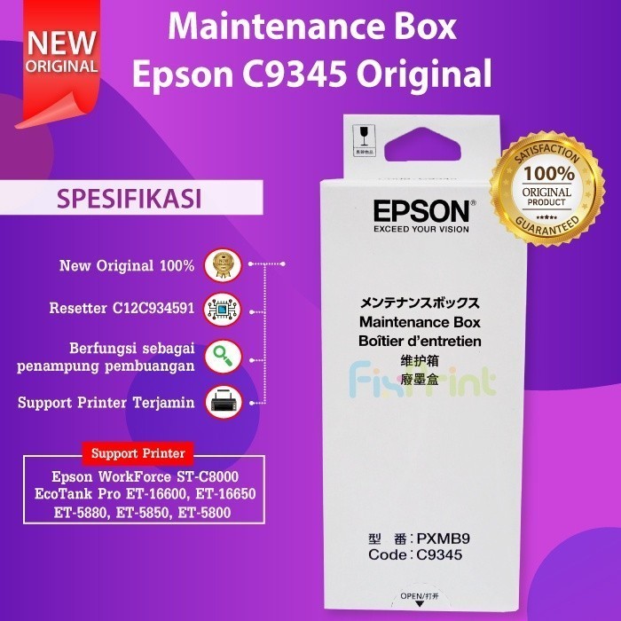 Jual Box Maintenance Epson Kotak Pemeliharaan C9345 C12c93459 Pxmb9 Maintenance Box Printer 6875