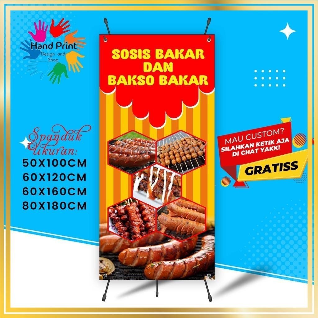 Jual Spanduk Banner Jualan Sosis Dan Bakso Bakar Seafood Bakar Mmt