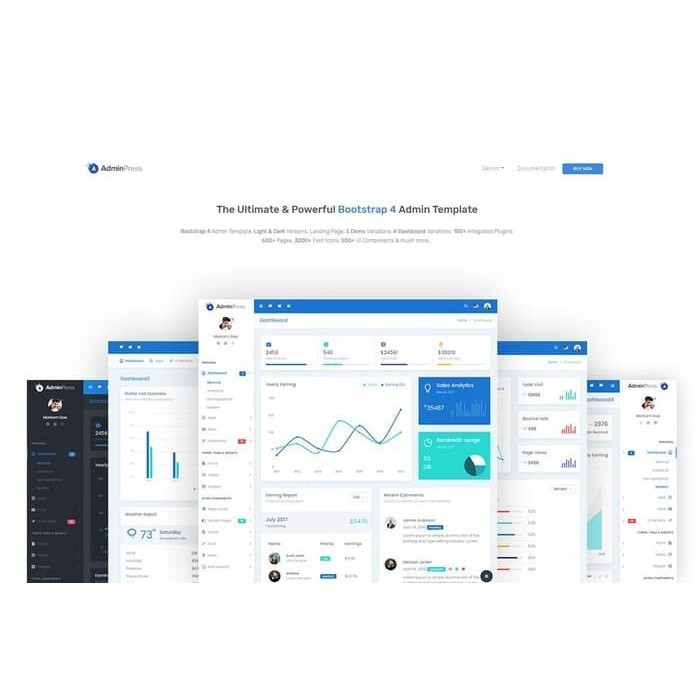 Jual Admin Press - The Ultimate Bootstrap 4 Dashboard Web | Shopee ...