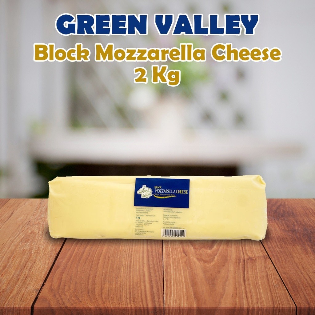 Jual GREEN VALLEY Block Mozzarella Cheese (Keju Mozzarella Balok) 2 Kg