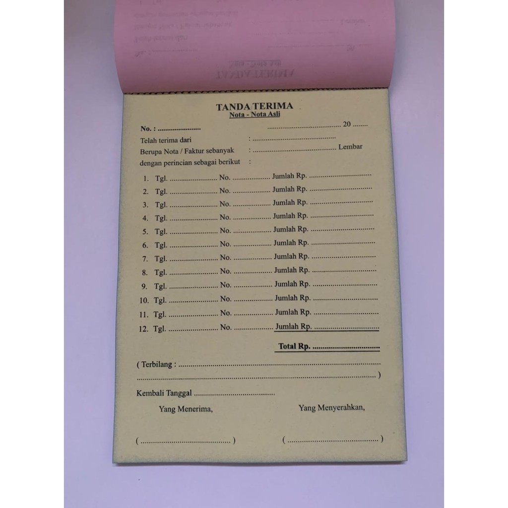 Jual Tanda Terima Nota Nota Asli Rangkap 3, Nota NCR, Nota 3 Ply (Ecer ...