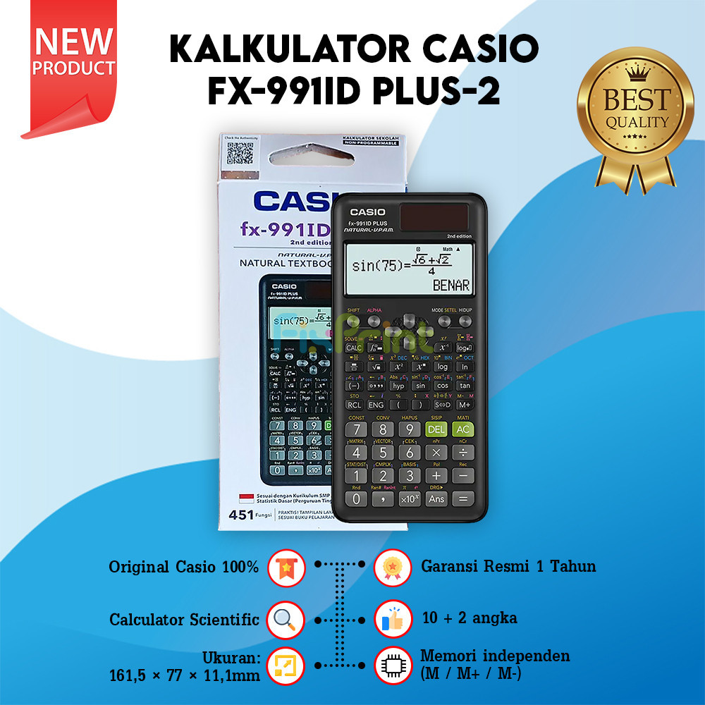 Jual Kalkulator Casio Scientific FX 991ID PLUS-2 Calculator Ilmiah