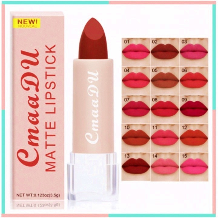 Jual BPOM CMAADU Matte Lipstik 12 Matte Waterproof Lipstick Long ...