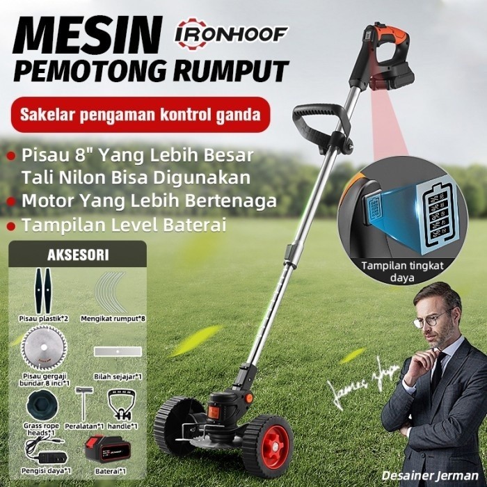 Jual Mesin Potong Rumput Ironhoof V Baterai Mesin Pemotong Rumput