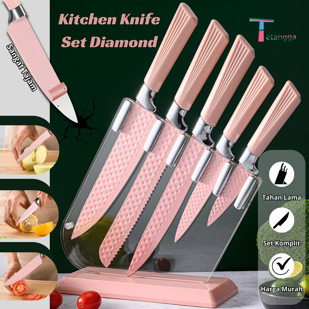 Jual 6 Pcs Pisau Set Paling Tajam Cookware Kitchen Knife Set Diamond