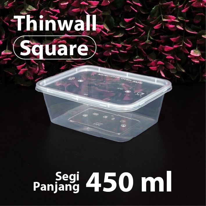 Jual Depok Thinwall Rectangle 450 Ml Dm Wadah Plastik Segi Panjang