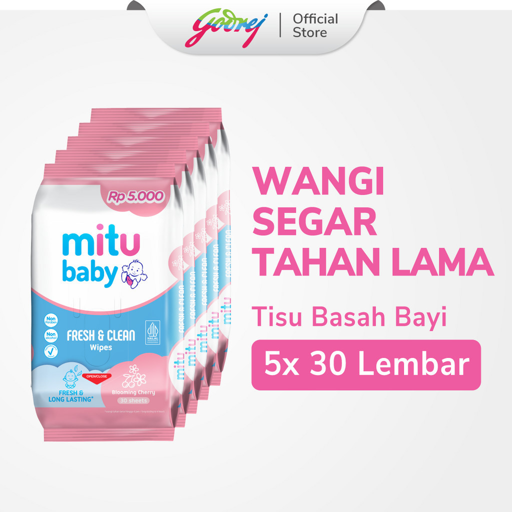 Jual Mitu Baby Tisu Basah Fresh Clean Wipes Blooming Cherry S X Tissue Basah Bayi