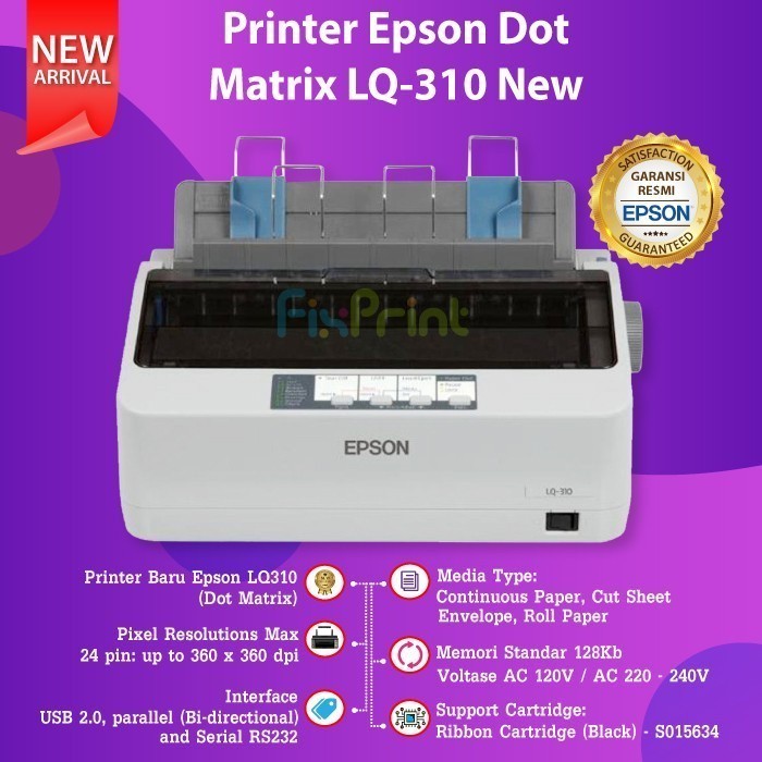Jual Printer Epson Dot Matrix Lq310 Lq 310 New Bergaransi Resmi 1 Tahun Shopee Indonesia 2537