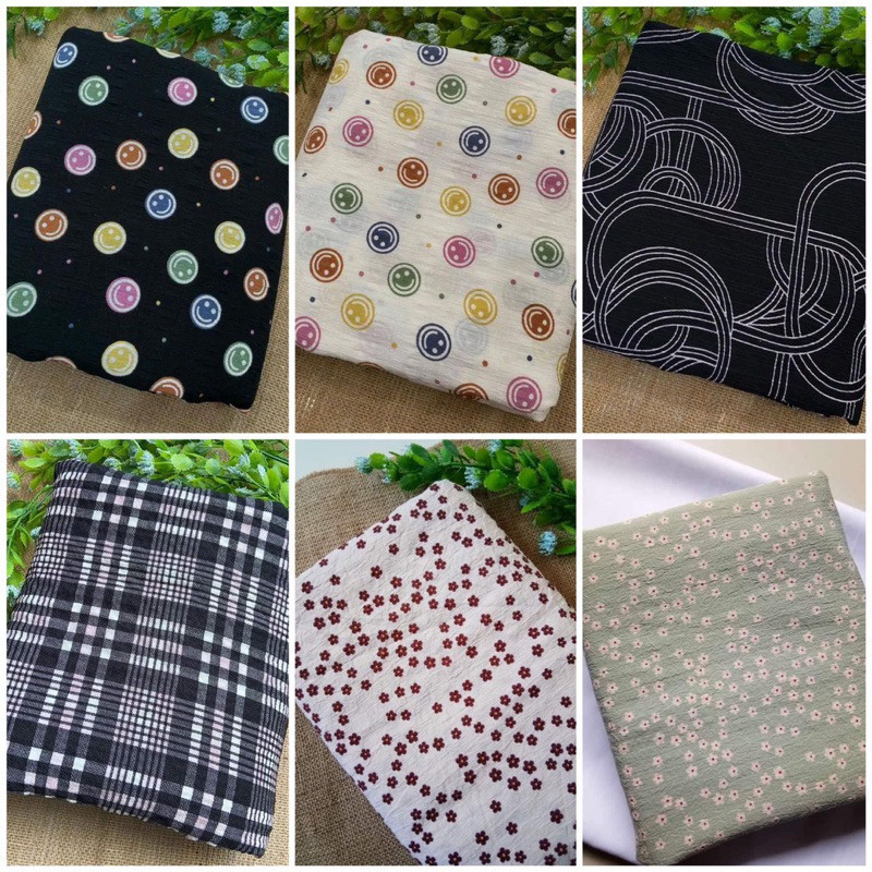 Jual CRINGKEL MOTIF TERBARU / KAIN TERKINI BAHAN CRINCKLE MOTIF ...
