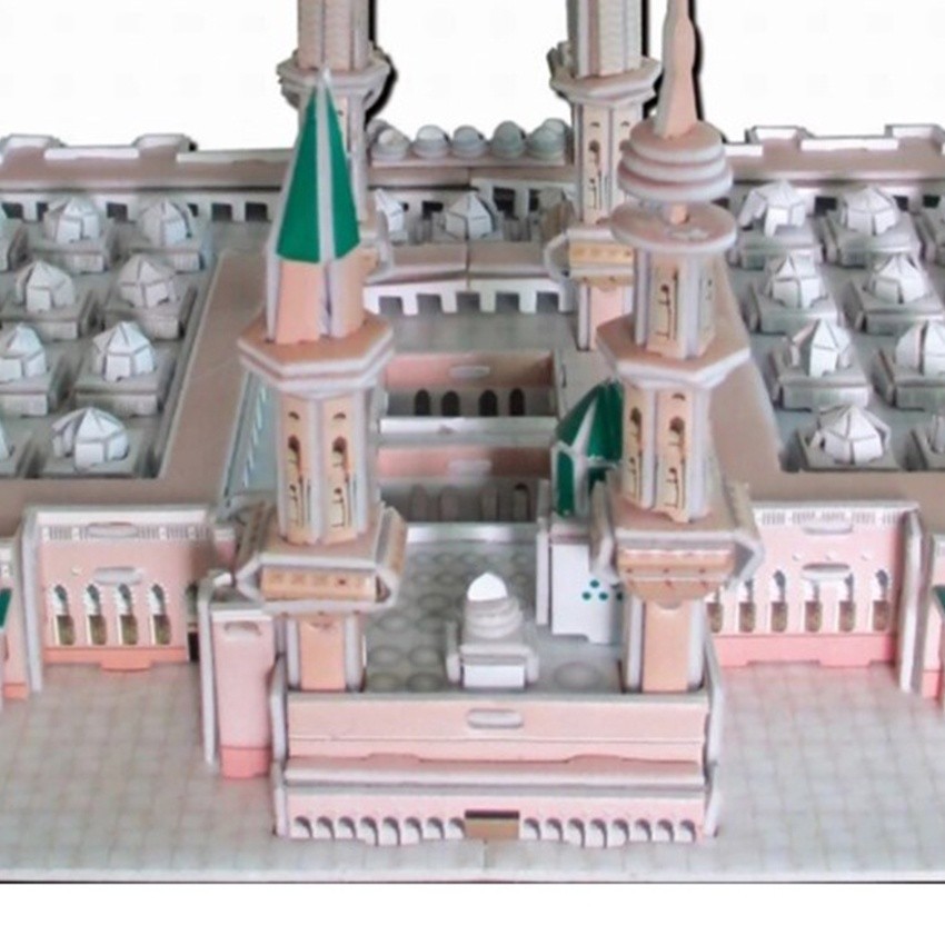 Jual DIY puzzle 3D masjid Haram Nabawi Dome Of The Rock / Miniatur ...