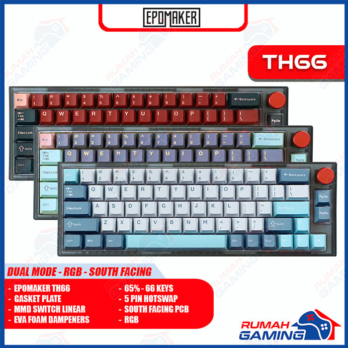Jual EPOMAKER TH66 PRO - 65% - Gasket - South Face - Mechanical ...