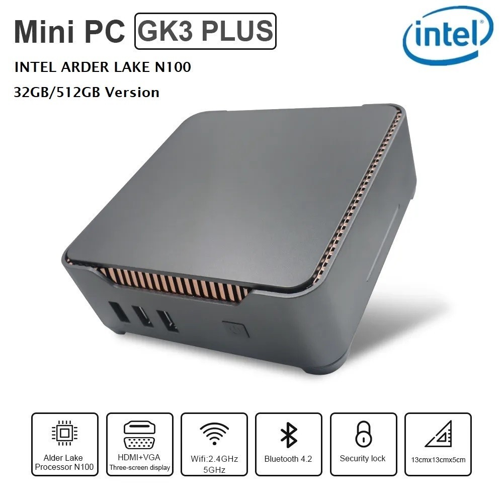 GROSIRUNIK99 GK3PLUS Mini PC - Intel Alder Lake N100 - 32GB RAM 512GB ROM