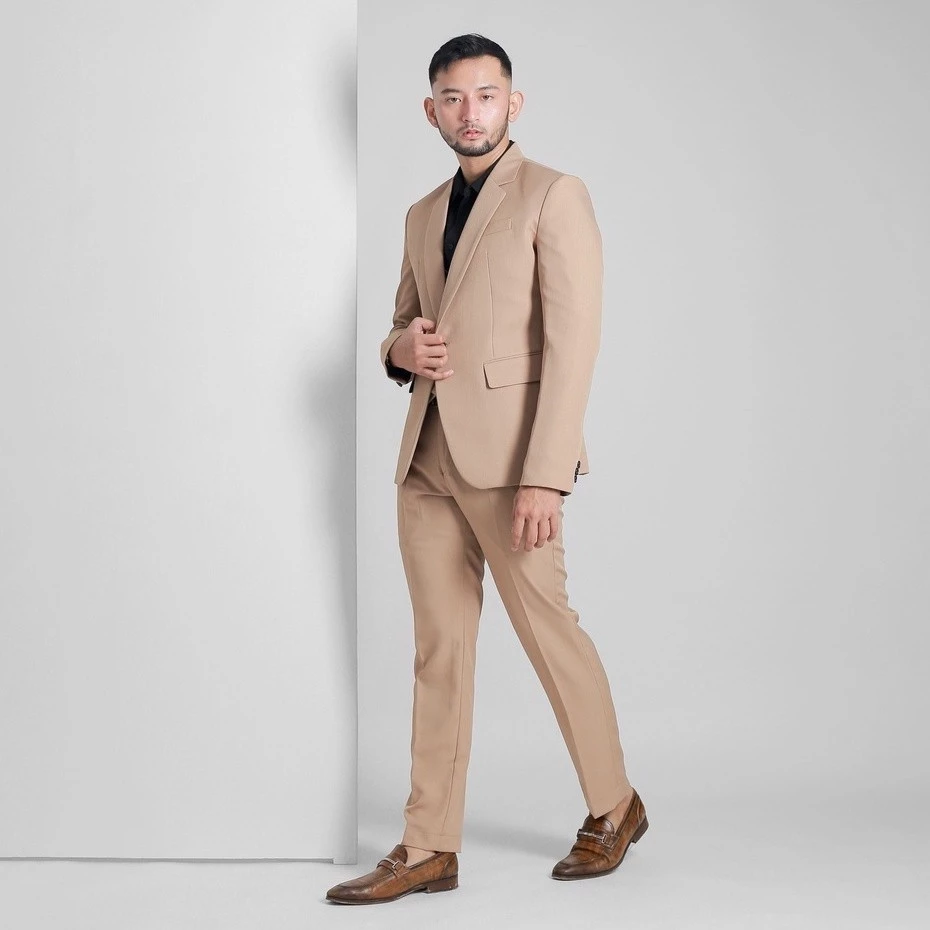 Goldy Outfit Setelan Jas & Celana Krem Tua - Vente Series - foto 1