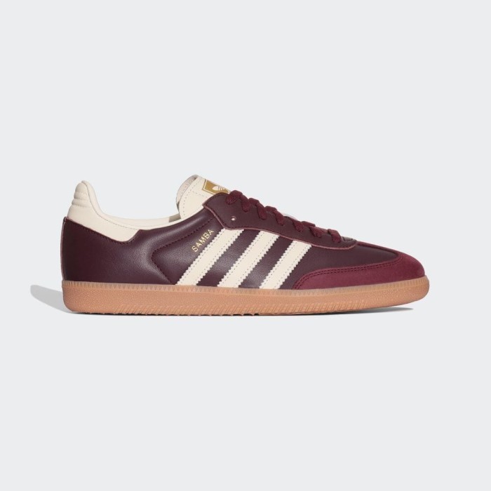 Jual Adidas Samba OG Maroon Cream White Gold Metallic ID0477 | Shopee ...