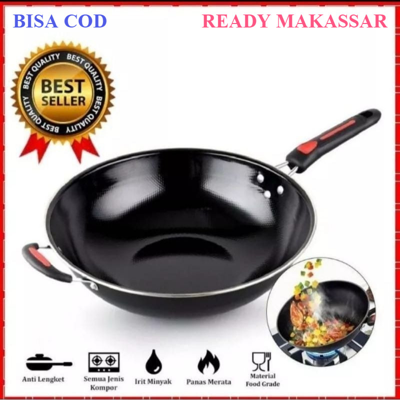 Jual WAJAN MEHAA! Panci Penggorengan Enamel dengan Gagang Diameter 32cm ...