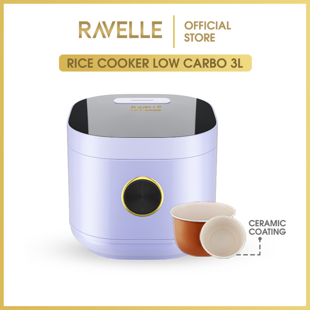 Jual RAVELLE Rice Cooker Digital Low Carbo 3 Liter Lilac Penanak Nasi Low Wat Shopee Indonesia