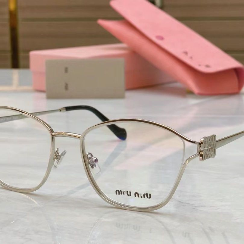 Jual Miu Internet Celebrity Glasses Frame Anti-blue Light Metal Letter ...