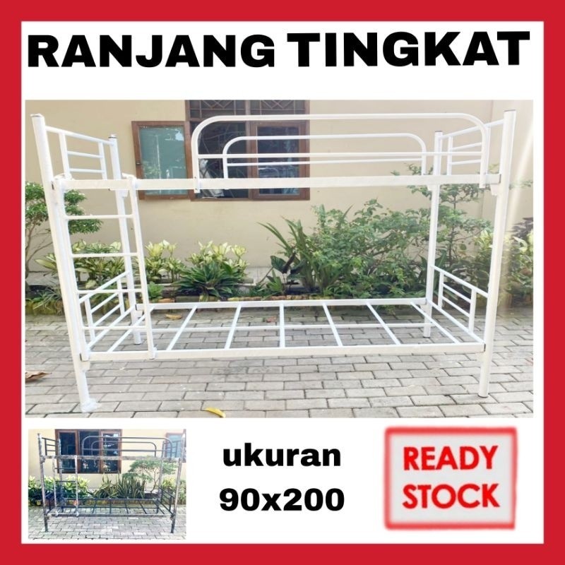 Jual Ranjang 2 Susun Ranjang Besi Tingkat Bunk Bed Tempat Tidur Tingkat Shopee Indonesia 4470