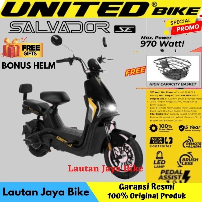 Jual Sepeda Listrik E Bike United Salvador Se New Shopee Indonesia