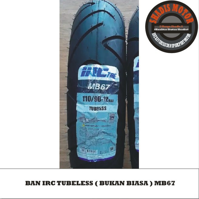 Jual Ban Motor Merk IRC Tubeless Tipe MB67 Ukuran 110/90 Ring 12 Ban ...