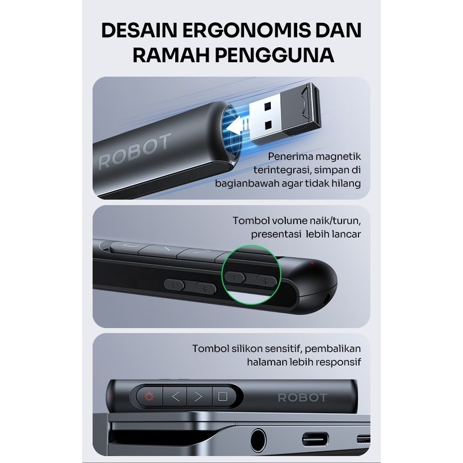 Jual ROBOT RLP01 Laser Pointer PAGE Turning Pen | Pointer Presentasionj ...