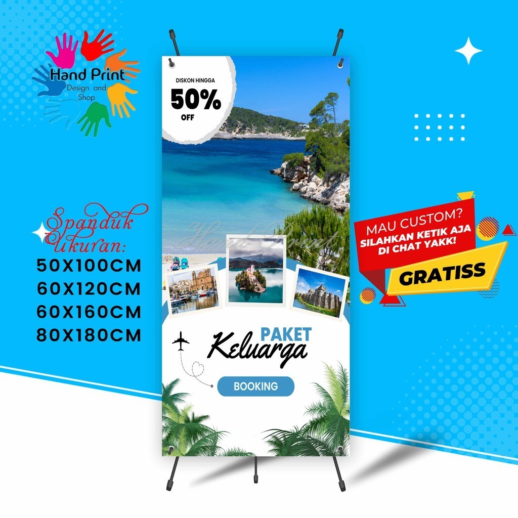Jual Cetak Spanduk Banner Liburan Wisata Travel Jalan - jalan A MMT ...