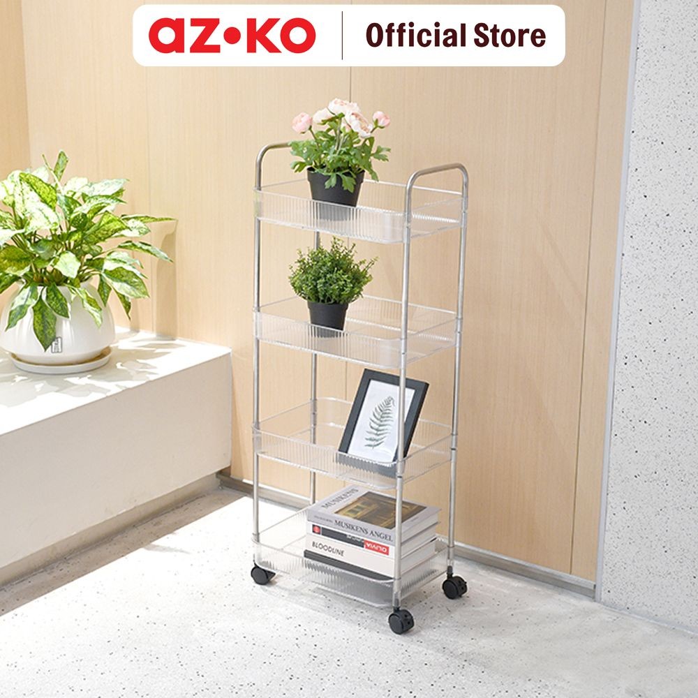 Jual AZKO Stora Rak Troli 4 Tingkat Transparan | Shopee Indonesia