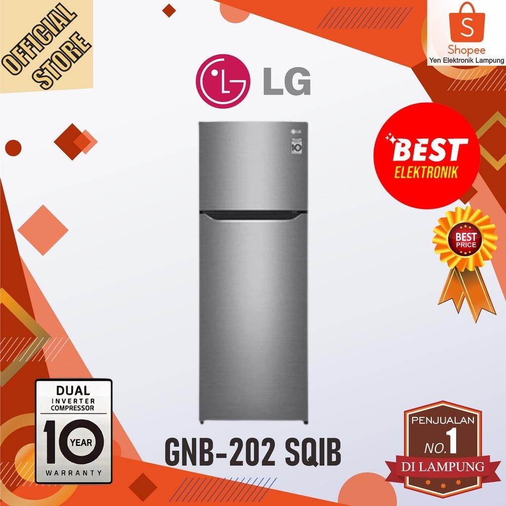 Jual Kulkas LG GN B 202 SQIB Lemari Es 2 Pintu 187 L Inverter Garansi ...