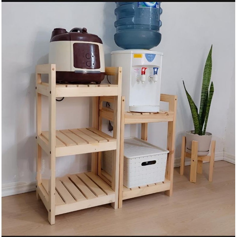 Jual Pm Wood Rak dispenser bahan kayu solid terdiri dari 2 susun dan 3 ...